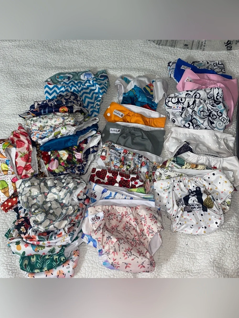 Large Assorted Baby Cloth Reusable Baby Diapers - Pink & Multicolor